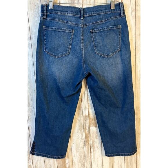 NYDJ Blue Crop Jeans Lift Tuck Technology Size 8 - Picture 7 of 8